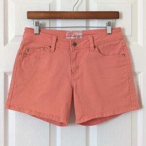 Signature by Levi Strauss Y2K Classic Mid Rise Slim Fit Jean Shorts Coral Pink 4